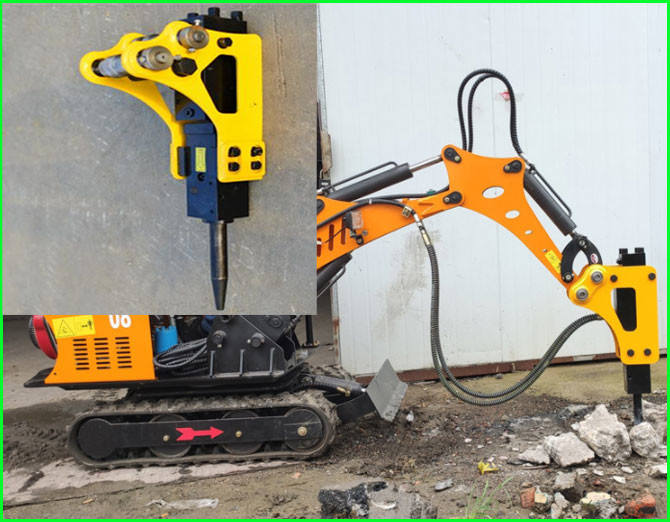 DOOSAN Round Hydraulic Jack Hammer 68mm Chisels Mini Excavator Jack Hammer